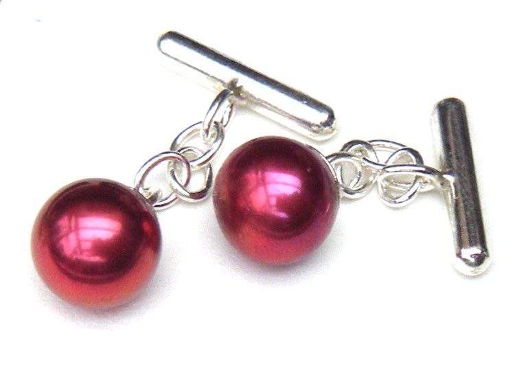 Red AAA Pearl Cufflinks